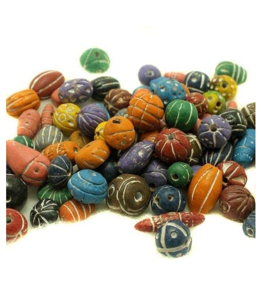 Beadsnfashion Clay Beads Assorted Multi for Jewellery Making, Beading ...