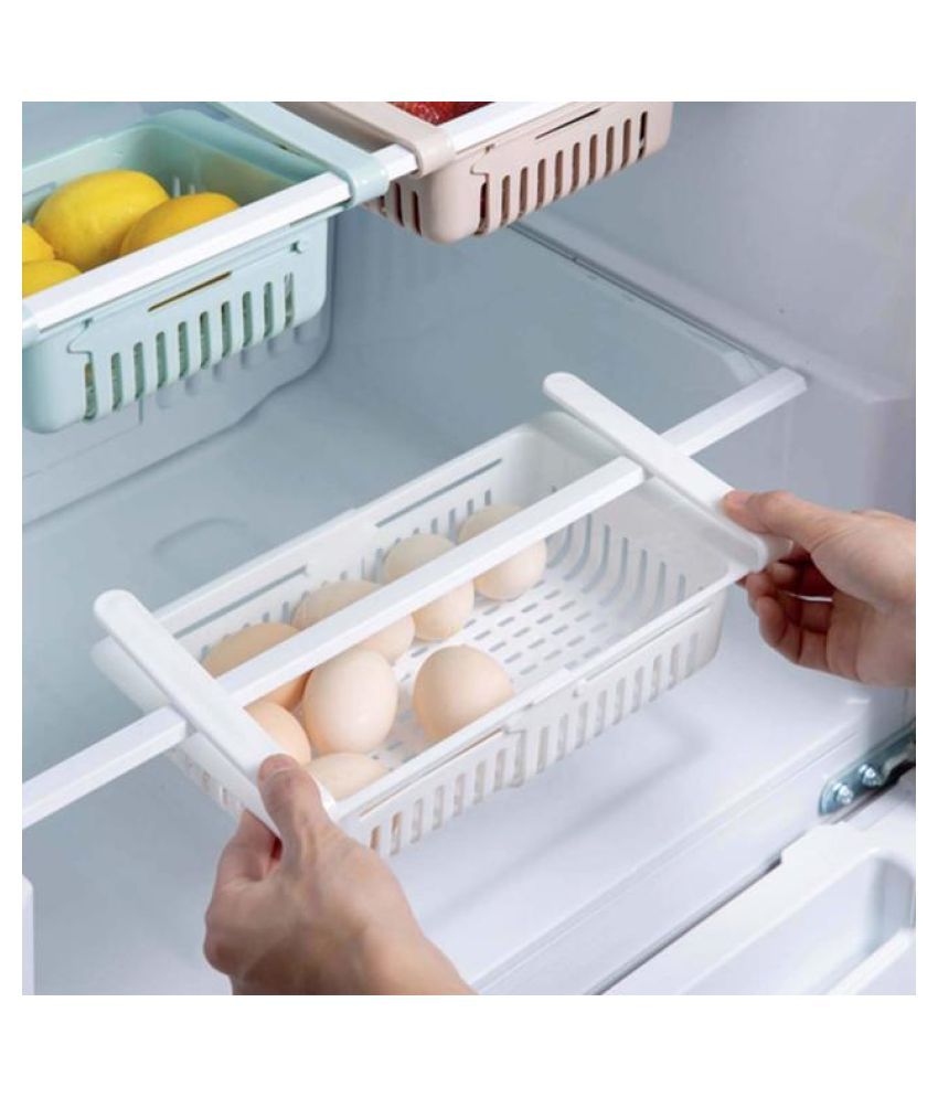 EB Fridge Organizer Drawer 4pcs Adjustable Fridge Storage Basket