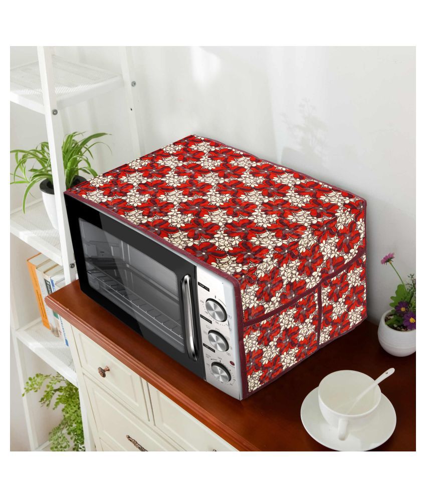    			E-Retailer Single PVC Red Microwave Oven Cover - 26-28L