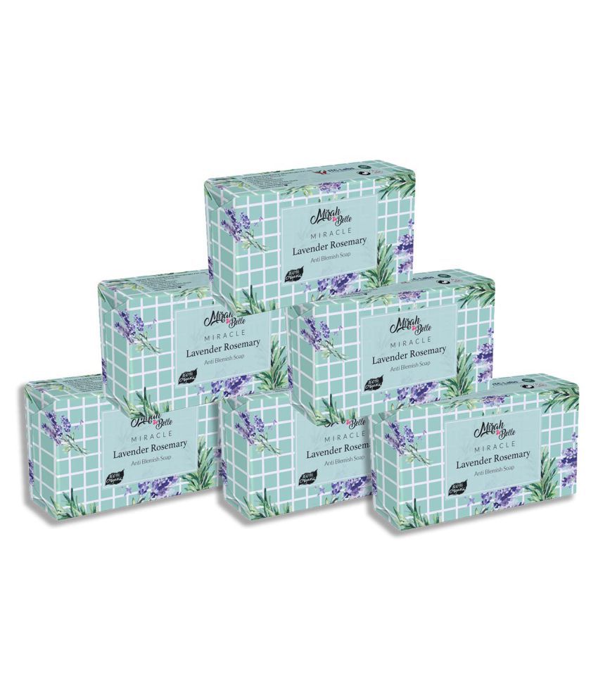     			Mirah Belle Organic Lavender Rosemary Anti - Blemish Soap 125 g Pack of 6