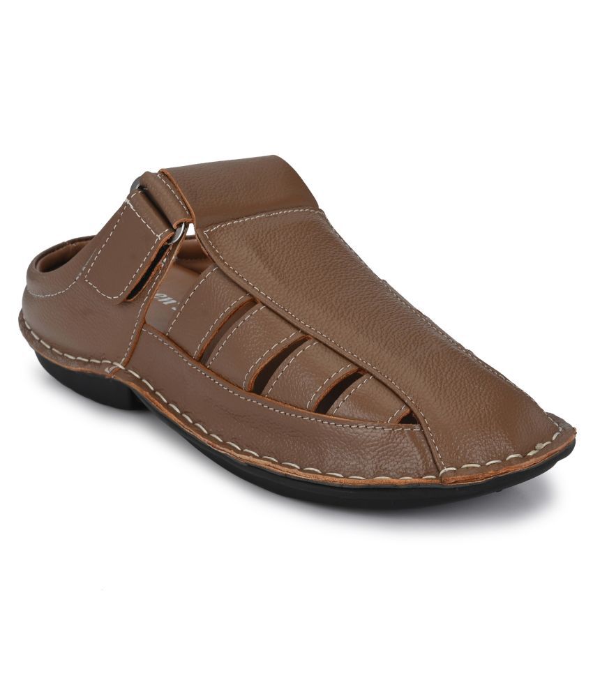 Ronnen's Brown Leather Sandals - Buy Ronnen's Brown Leather Sandals ...