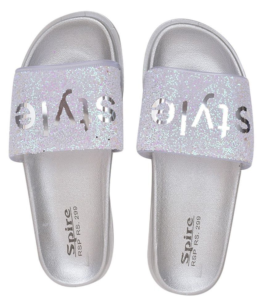 Spire Silver Slippers Online at Snapdeal