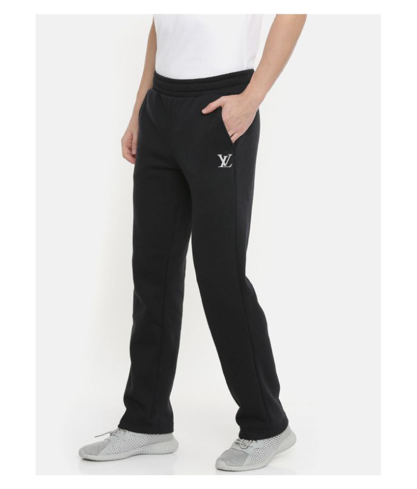 black polyester lycra trackpants