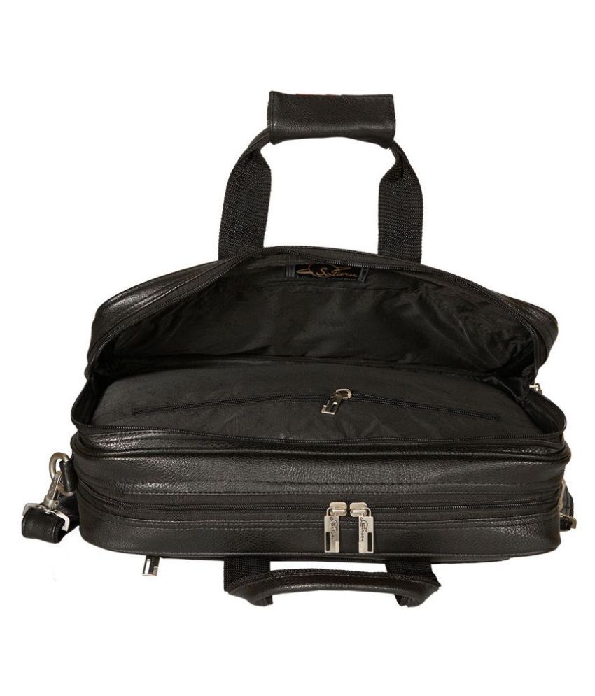 SATURN Black P.U. Office Bag - Buy SATURN Black P.U. Office Bag Online ...