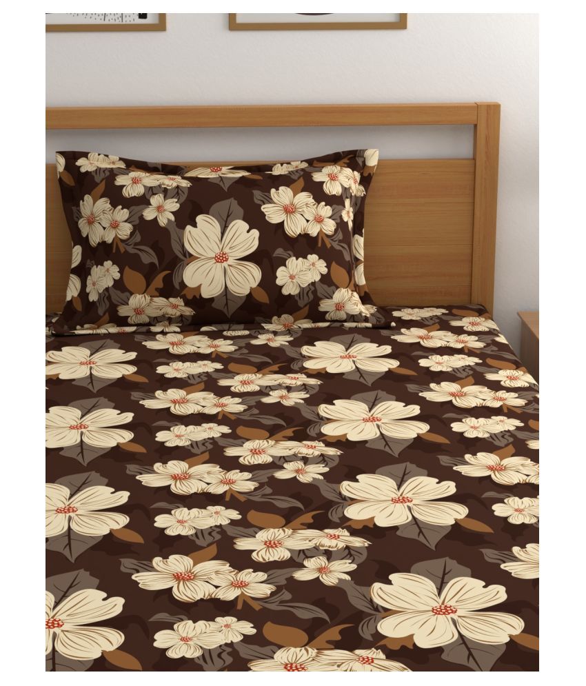 Blush Cotton Single Bedsheet with 1 Pillow Cover ( 229 cm x 152 cm