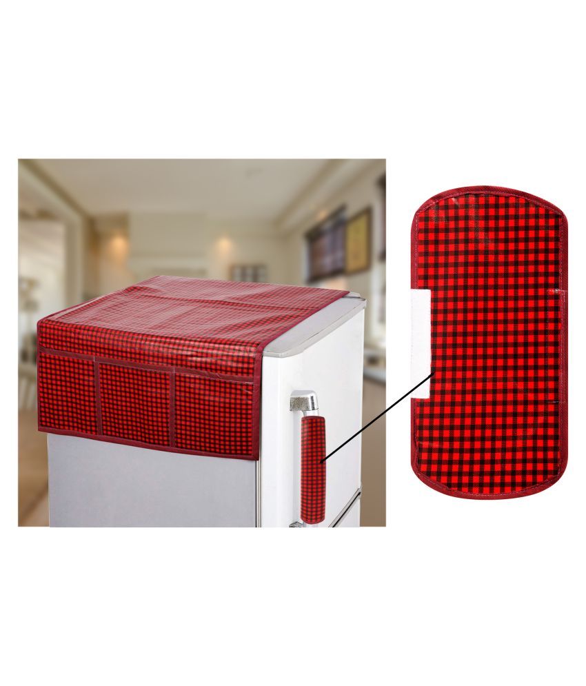     			E-Retailer - Red PVC Fridge  Top Cover (Pack of 2)