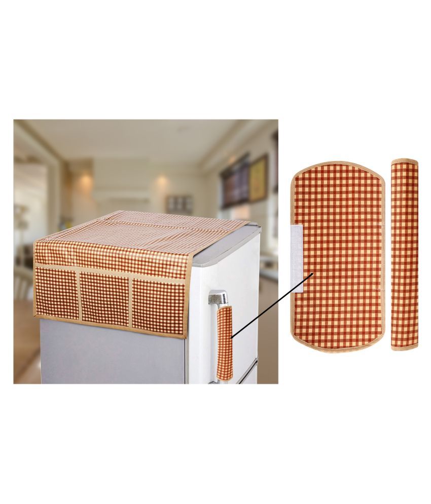     			E-Retailer Set of 3 PVC Brown Fridge Top Cover