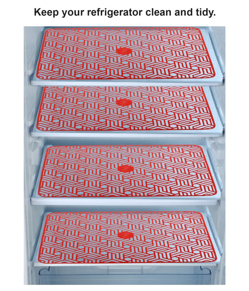     			E-Retailer Set of 4 PVC Red Fridge Mats