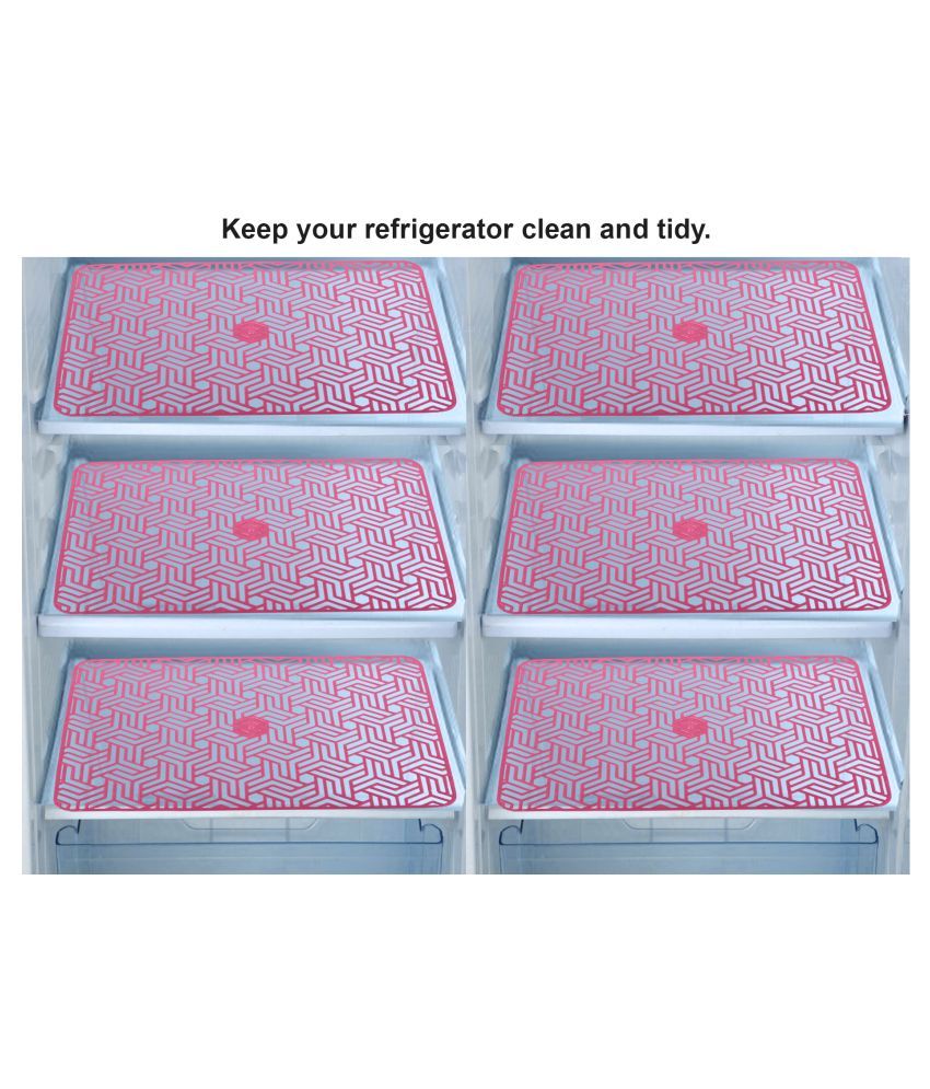     			E-Retailer Set of 6 PVC Pink Fridge Mats