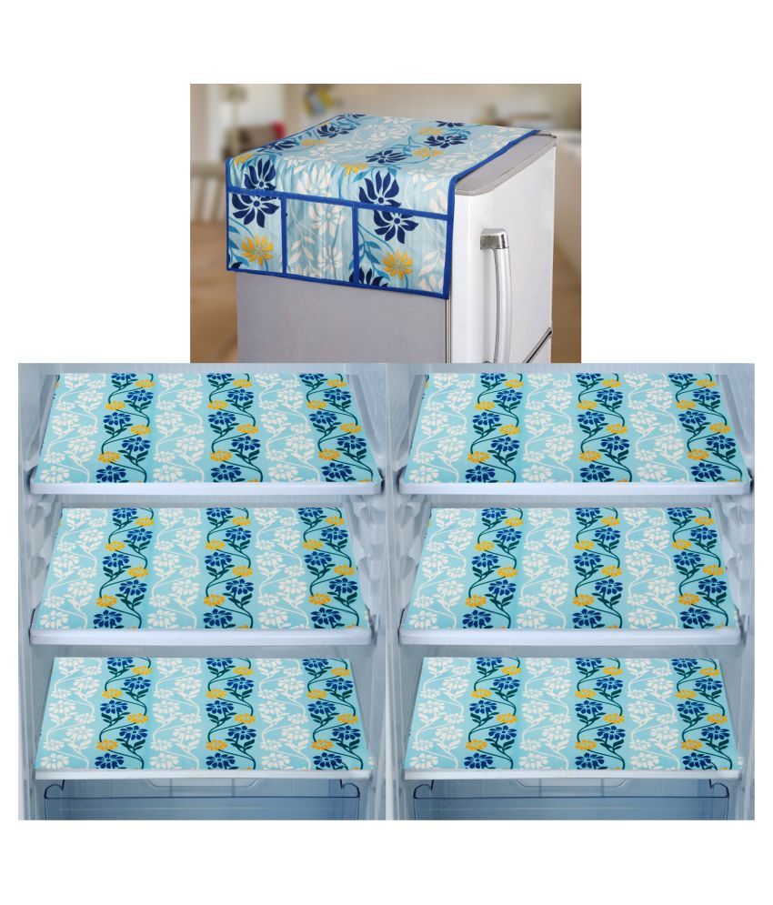     			E-Retailer Set of 7 PVC Blue Fridge Top Cover