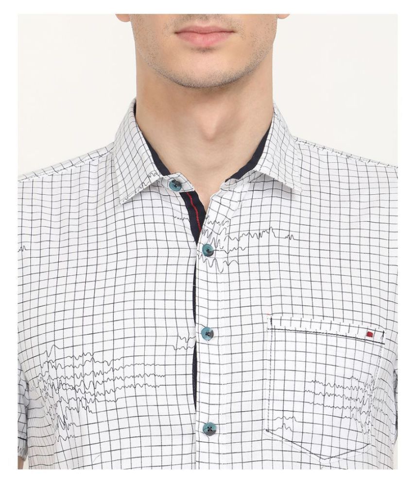 V2 Cotton Blend White Shirt - Buy V2 Cotton Blend White Shirt Online at ...