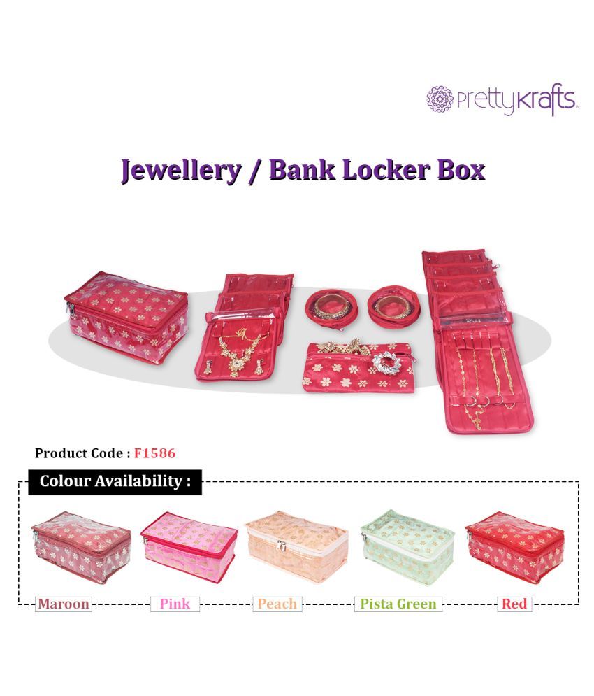 PrettyKrafts Jewellery Box, Jewellery Kit, Bank Locker Organizer with 12 Pouches, Buy