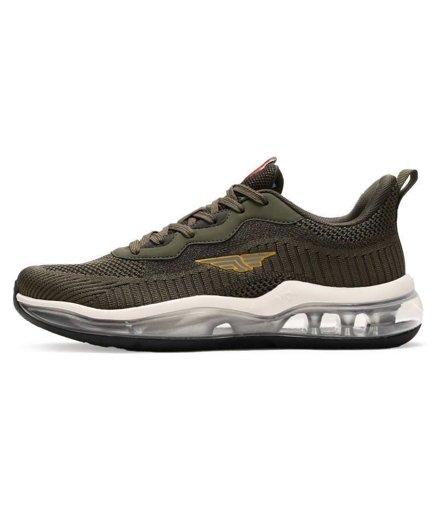 red tape men olive green mesh walking shoes