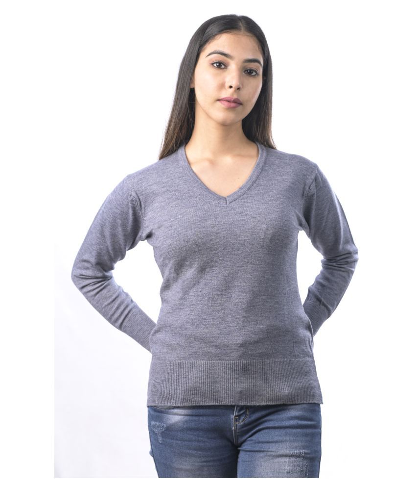     			Varenyam Acrylic Grey Pullovers