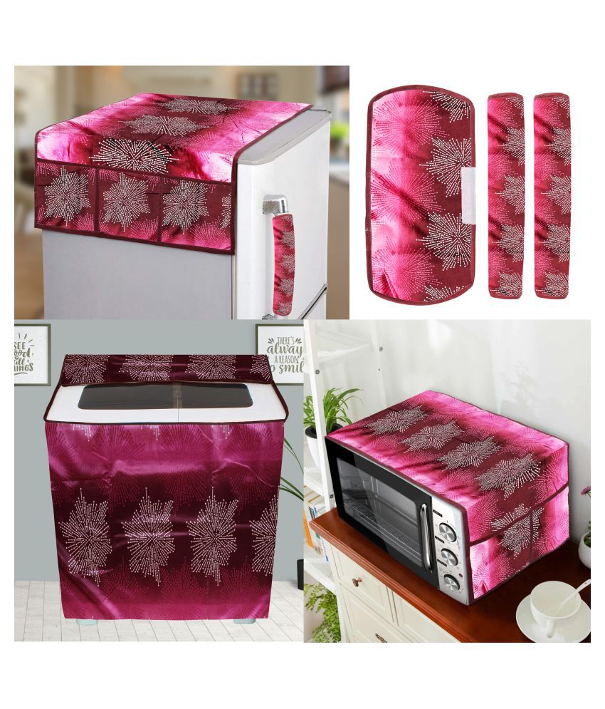     			E-Retailer Set of 6 Polyester Pink Fridge Top Cover