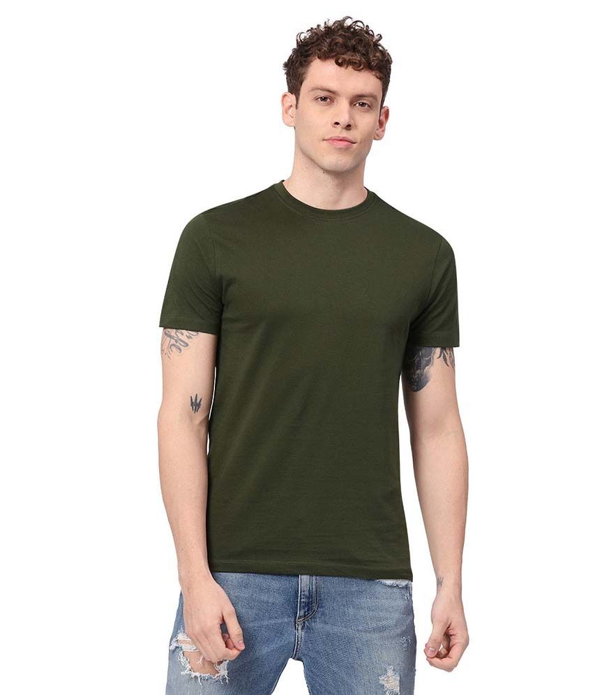 EPYSODE Cotton Green Solids T-Shirt - Buy EPYSODE Cotton Green Solids T ...