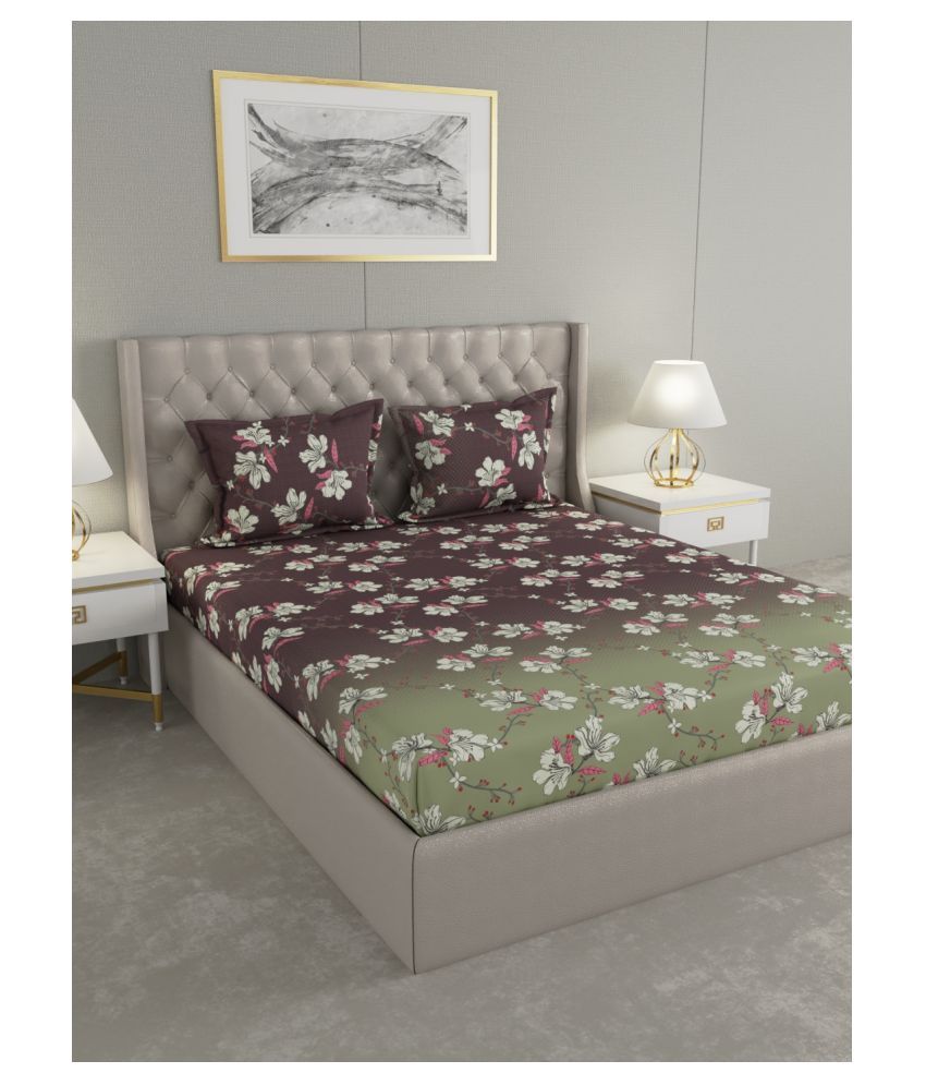 Raymond Home Cotton Double Bedsheet with 2 Pillow Covers ( 274 cm x 274