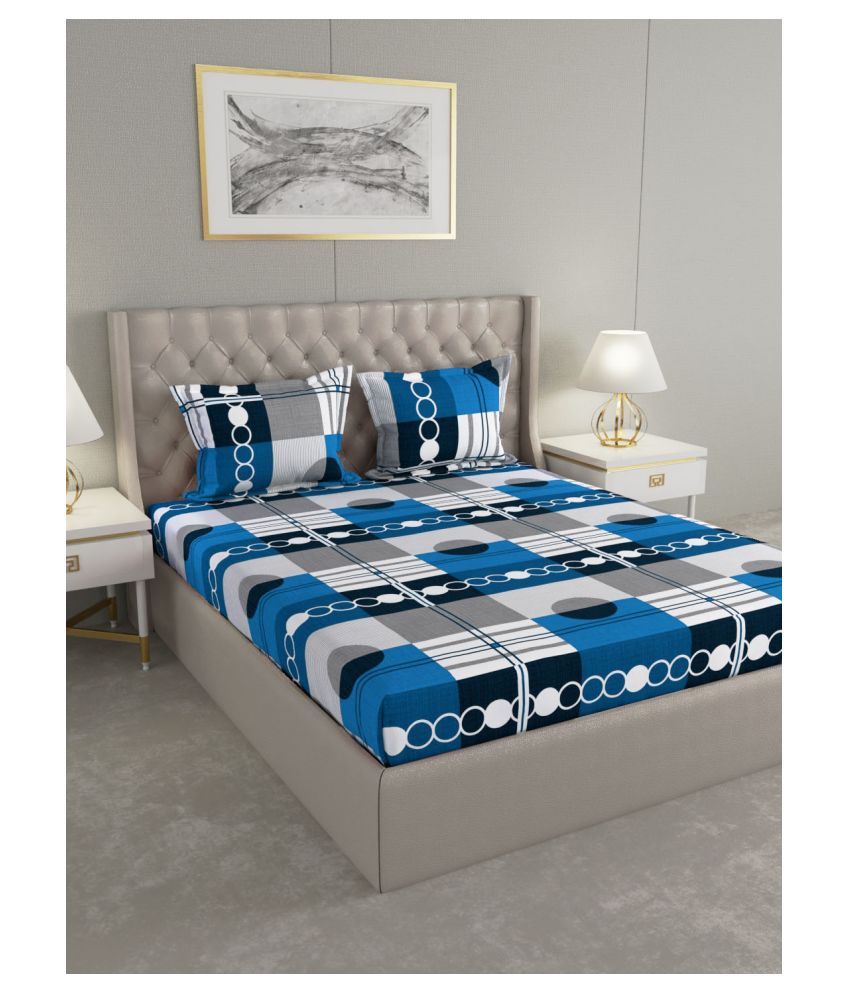 Raymond Home Cotton Double Bedsheet with 2 Pillow Covers ( 220 cm x 240