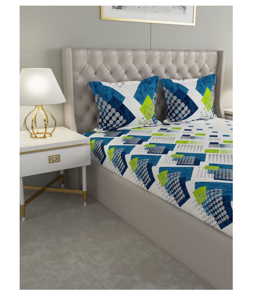 Raymond Home Cotton Double Bedsheet with 2 Pillow Covers ( 229 cm x 254