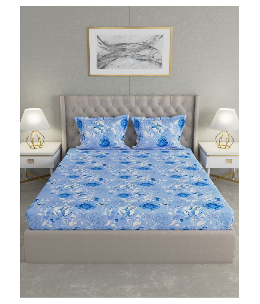 Raymond Home Cotton Double Bedsheet with 2 Pillow Covers ( 220 cm x 240