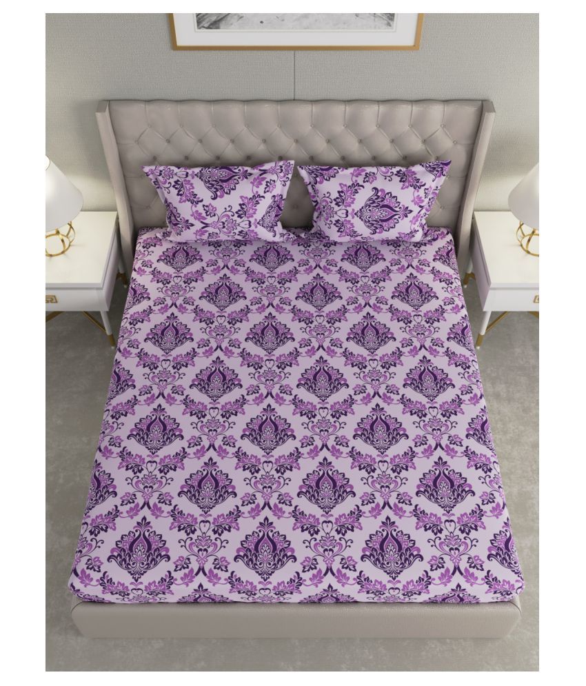 Raymond Home Cotton Double Bedsheet with 2 Pillow Covers ( 220 cm x 240