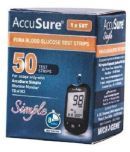 ACCUSURE Simple Blood Glucose Test Strips - 50 Strips (Pack of 1)