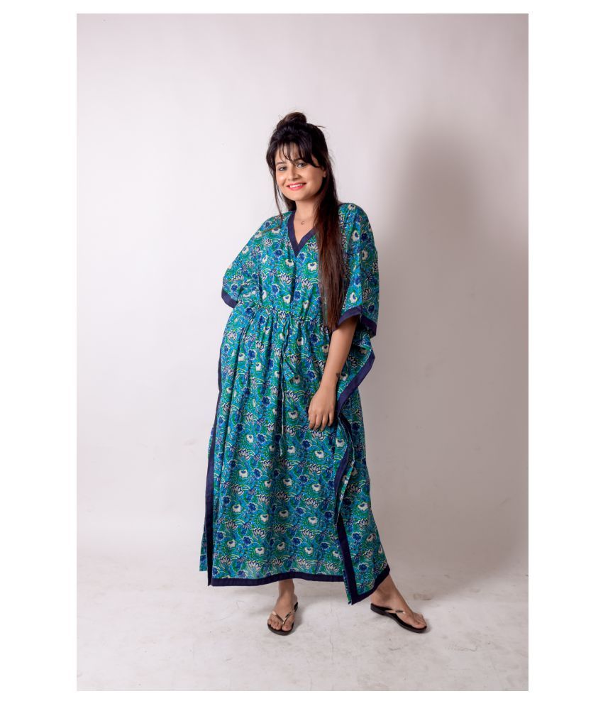 Navvi Cotton Kaftans Blue Buy Navvi Cotton Kaftans Blue Online at