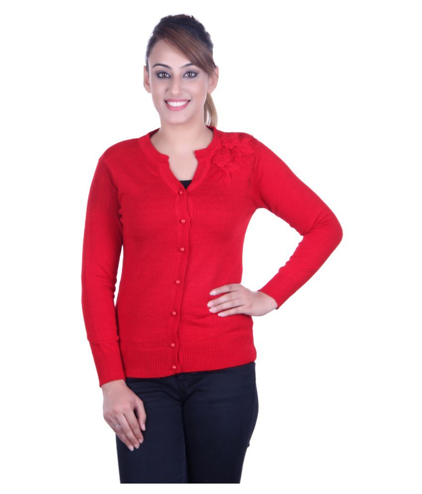     			Ogarti Red V Neck Sweater Single