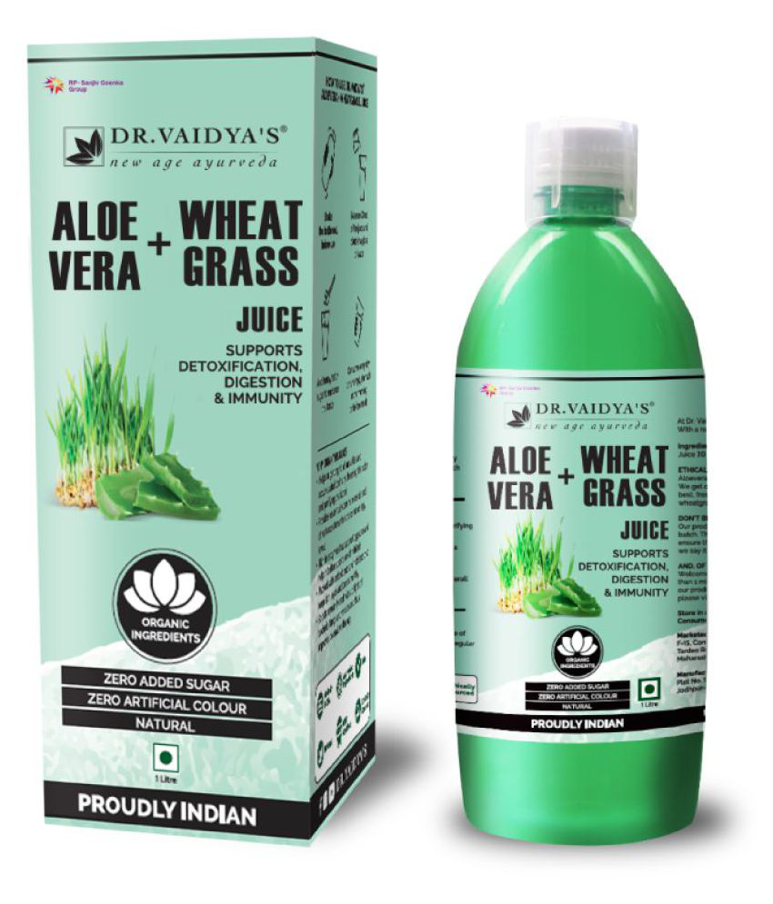 Dr Vaidyas's Aloevera Wheatgrass Juice Detoxification Liquid 1 l Pack Of 1