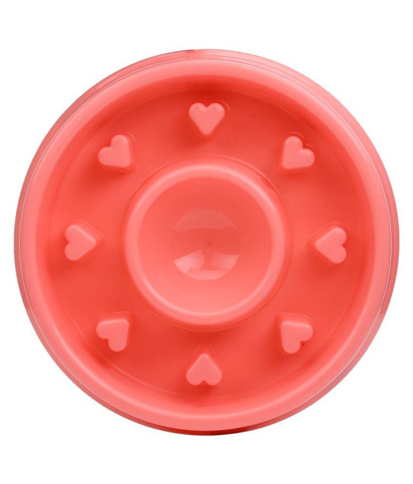 KOKIWOOWOO Dog Feeder Slow Eating Pet Bowl Non-Toxic Preventing Choking Healthy Design Bowl for Dog Heart Shape