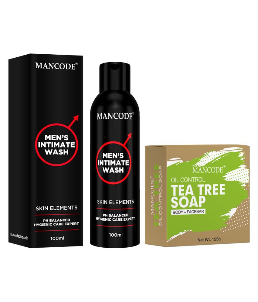 Mancode Intimate Wash & Tea Tree Soap 200 g Pack of 2