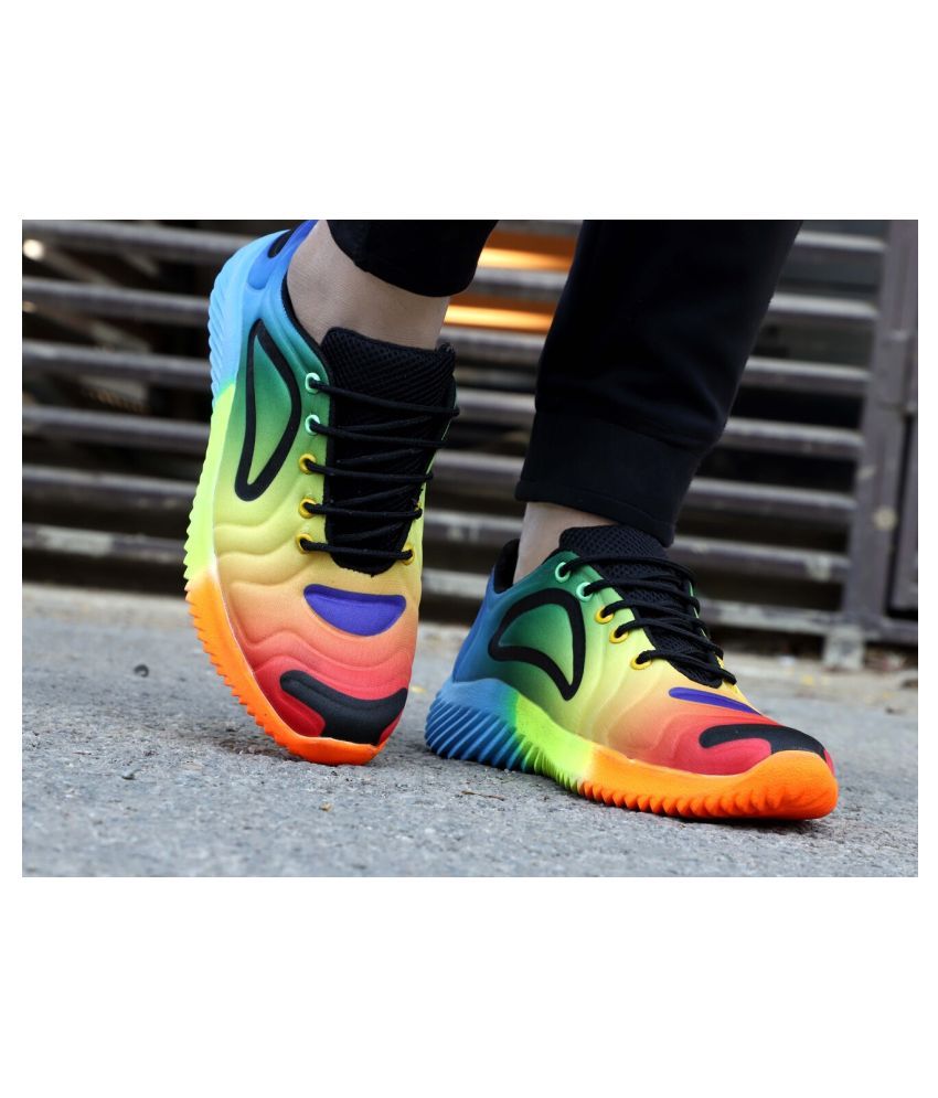 colorful track shoes