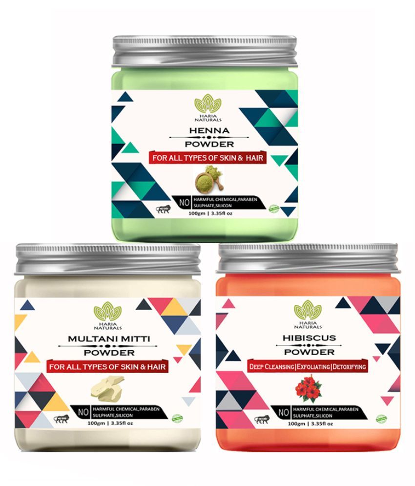 Haria Naturals 100 Pure HennaPowder & MultaniMitti Powder