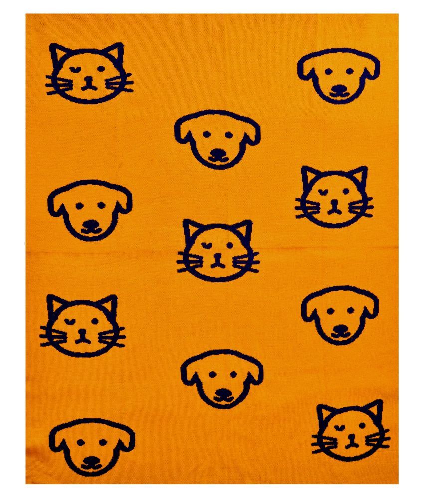     			KOKIWOOWOO Premium Soft and Cozy Finely Knitted Dog Blanket Big Woolen Blanket Dog,Cat Blanket Yellow (30X40) Inch