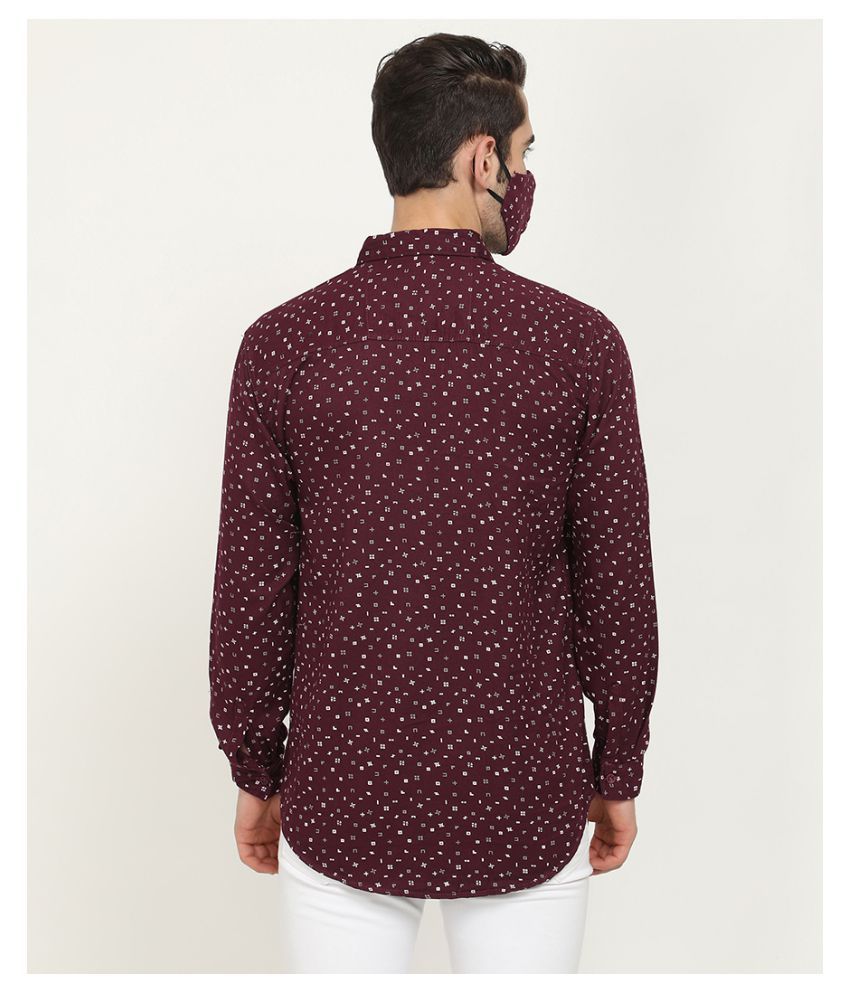 V2 Cotton Blend Maroon Shirt - Buy V2 Cotton Blend Maroon Shirt Online ...