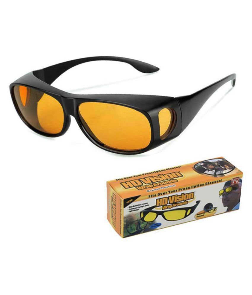 Hd Vision Wrap Around Driving Day And Night Glasses Yellow Pack Of 2 Buy Hd Vision Wrap