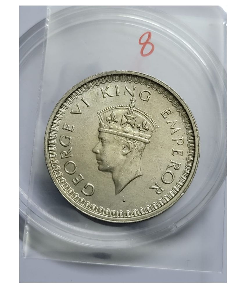     			George VI One Rupee 1943 Silver Coin High Grade