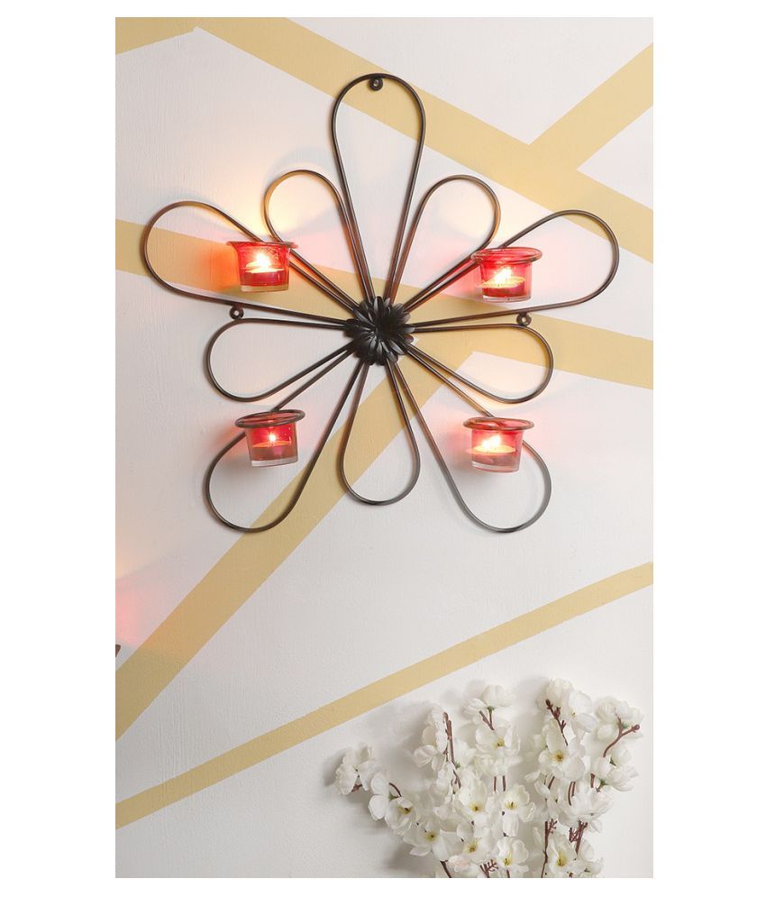     			Home Sparkle Black Metal Wall Sconce - Pack of 1