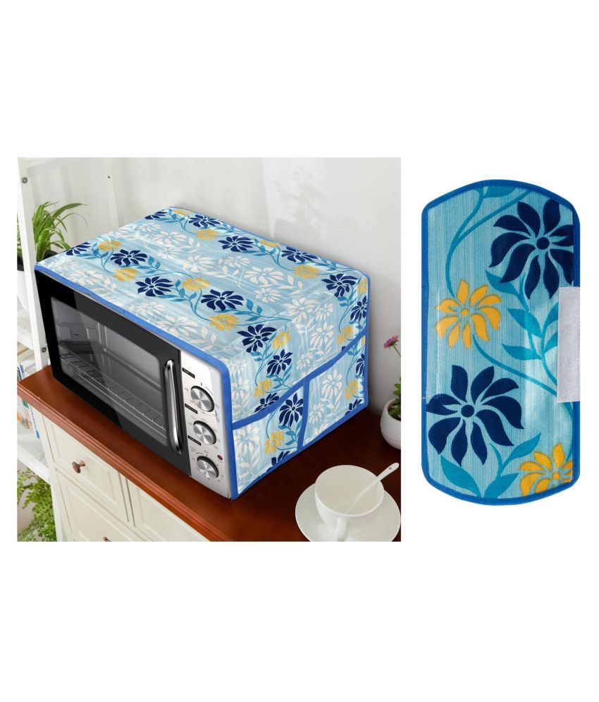     			E-Retailer Set of 2 Polyester Blue Microwave Oven Cover -