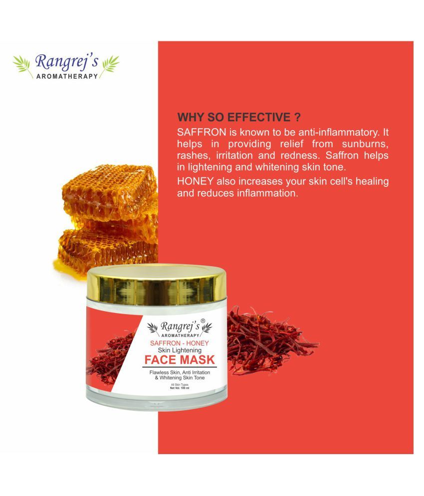 Rangrej's Aromatherapy Saffron & Honey Skin Lightening Face Mask 100 ml