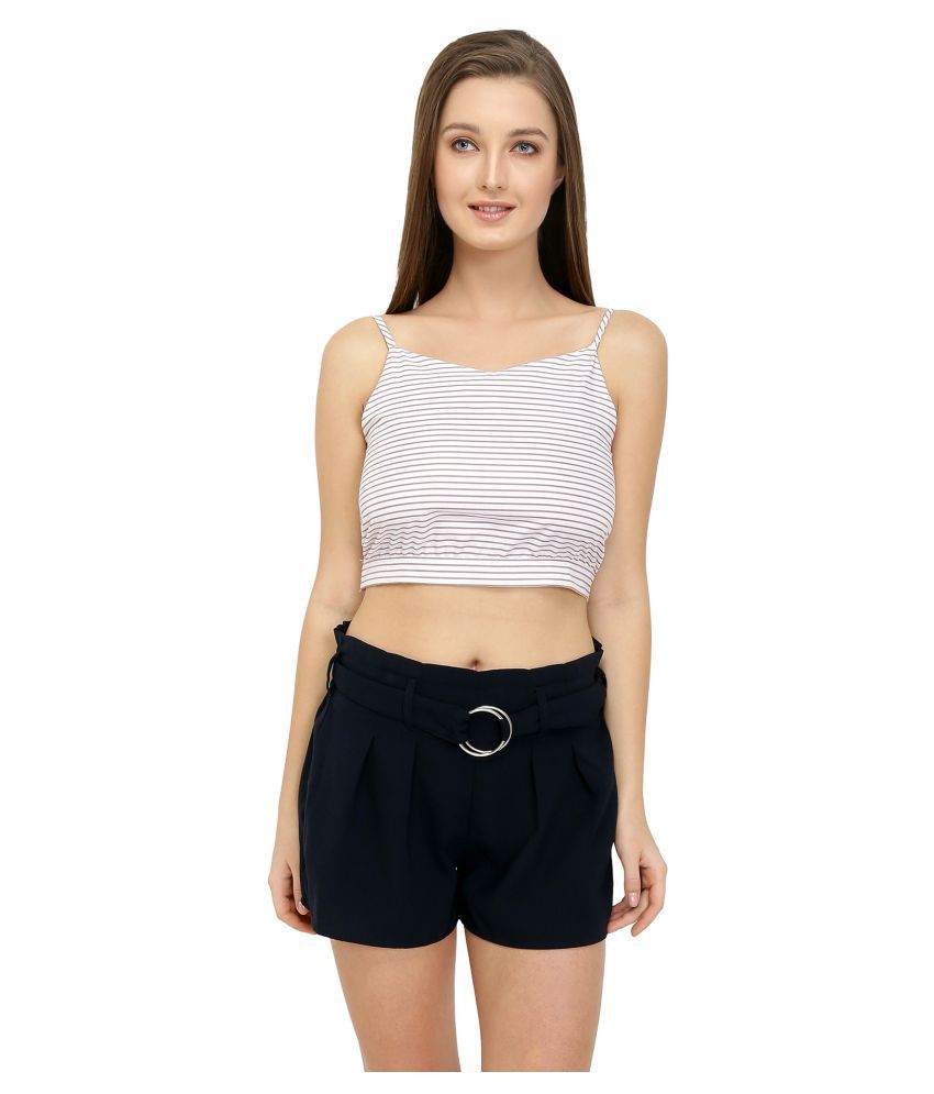 Chimpaaanzee Polyester Crop Tops - White - Buy Chimpaaanzee Polyester ...