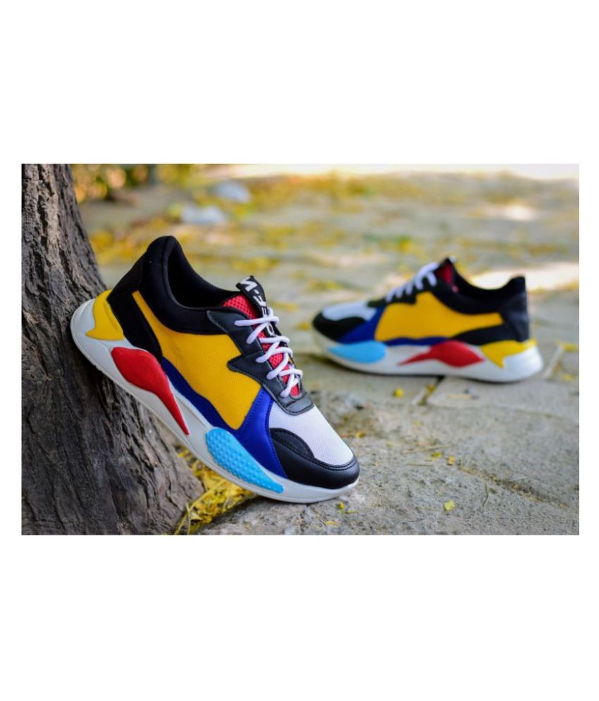 multicolored running shoes