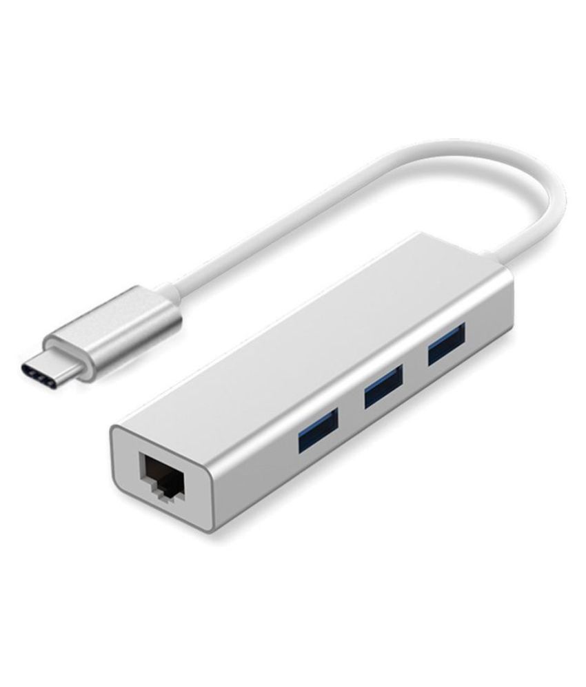c2g usb-c to ethernet adapter with 3-port usb hub