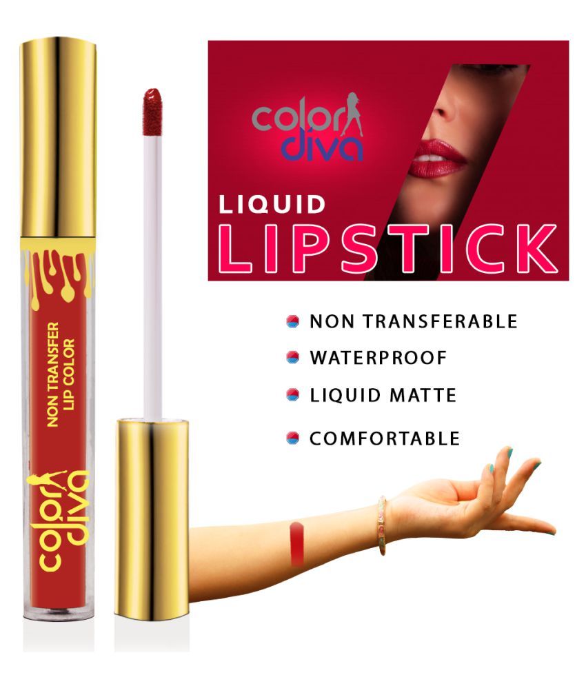     			Color Diva Non Transfer Matte Liquid Lipstick LL501-102 Red 6 mL