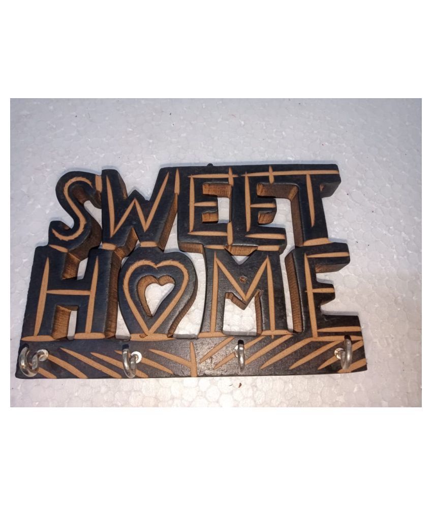 ARMAN ART & CRAFT EXPORT Black Wood Keychain Pack of 1 Buy ARMAN ART