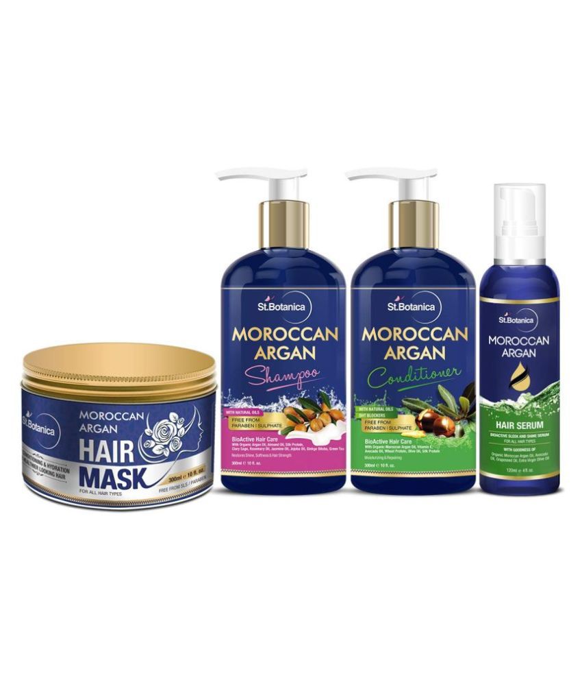 StBotanica Moroccan Argan Hair Combo| Serum+Shampoo+Conditioner+ Hair Mask  1020 mL: Buy StBotanica Moroccan Argan Hair Combo| Serum+Shampoo+Conditioner+  Hair Mask 1020 mL at Best Prices in India - Snapdeal