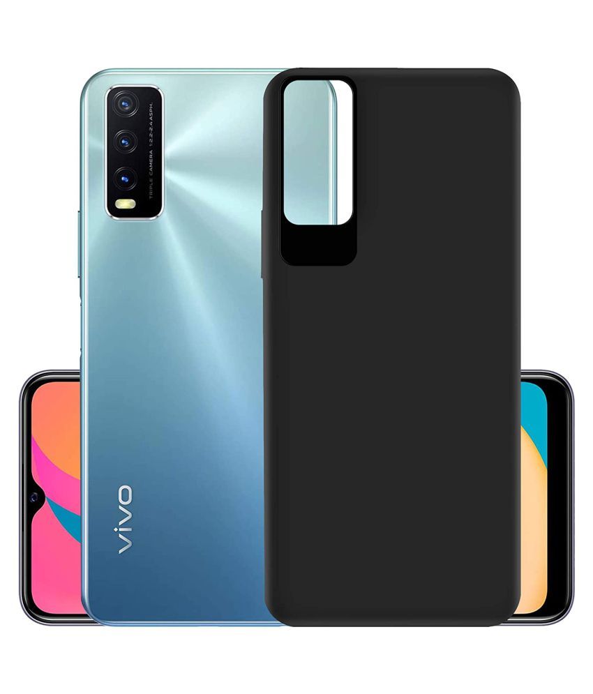 Vivo Y20 Shock Proof Case KOVADO - Black Black Soft Slim Cover - Plain