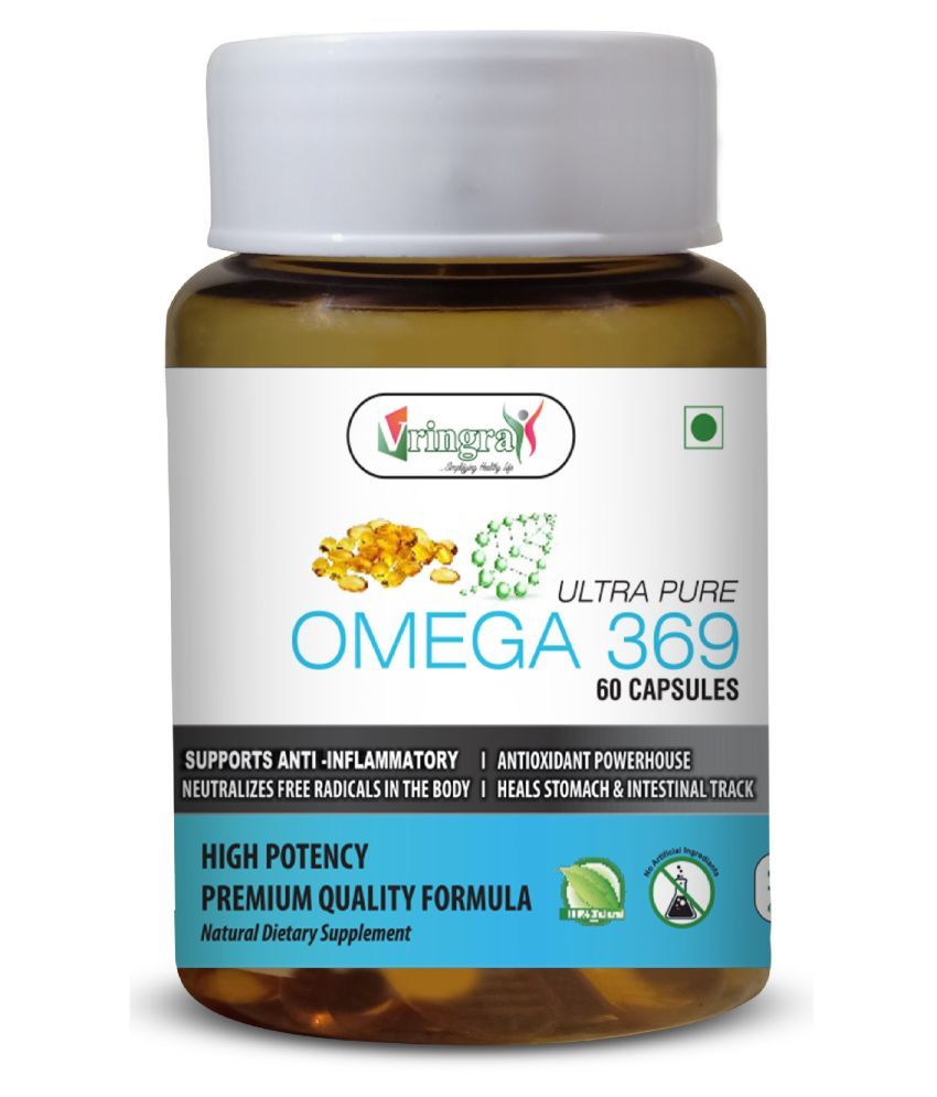     			Vringra Vringra World Class Omega 369 Capsules - Boost Stamina & Immune System - Health Supplement 60 Cap (Pack Of 1) 60 gm Natural Multivitamins Capsule