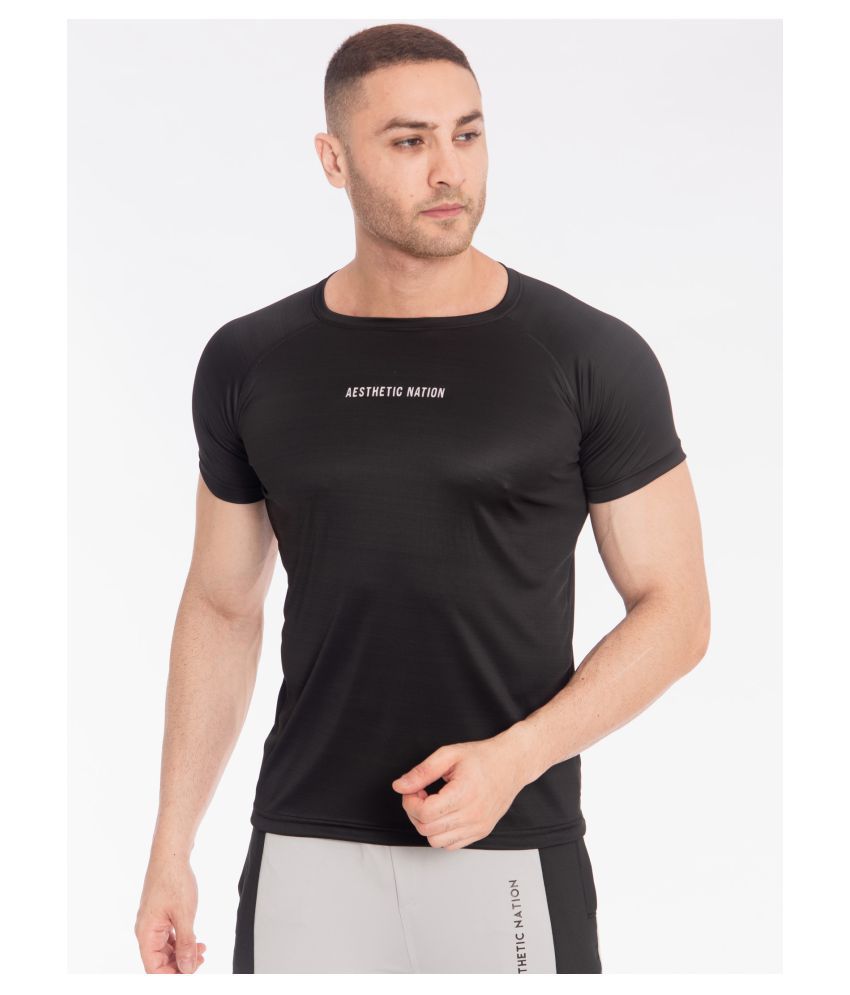 Aesthetic Nation Polyester Black Solids T-Shirt - Buy Aesthetic Nation ...
