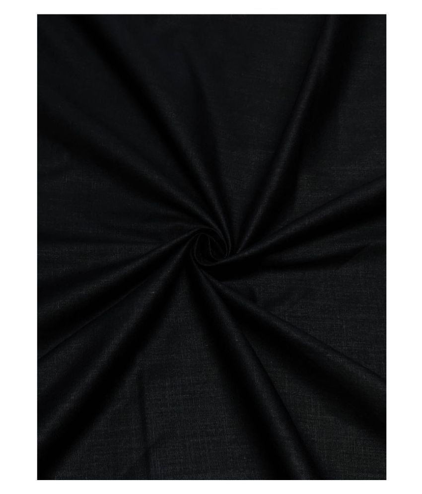 SUBHDIN Black 100 Percent Cotton Unstitched Shirt pc